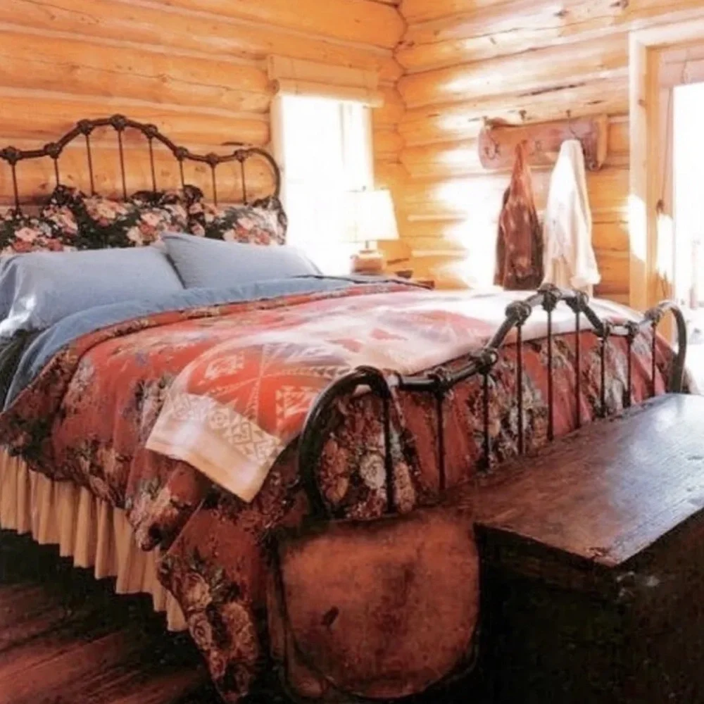 Lauren Ralph Lauren Twin‎ Comforter Red Floral Vintage Cotton Quilted DD